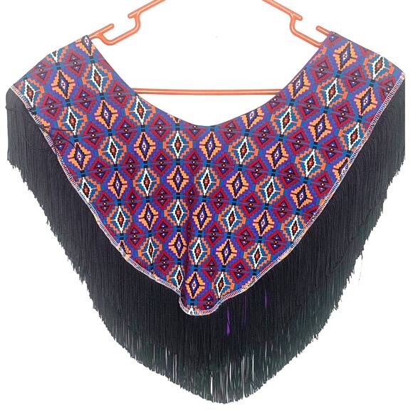 Aztec Princess Skirt & Vest Top M Purple Fringe Costume Gypsy Bohemian Festival - Picture 6 of 8